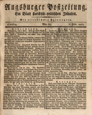 Augsburger Postzeitung Samstag 7. Februar 1835