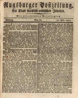 Augsburger Postzeitung Montag 23. Februar 1835