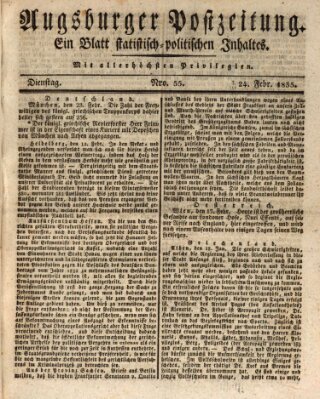 Augsburger Postzeitung Dienstag 24. Februar 1835