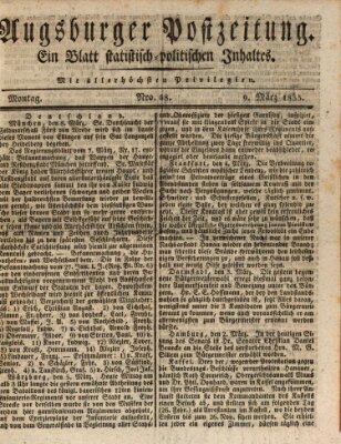 Augsburger Postzeitung Montag 9. März 1835