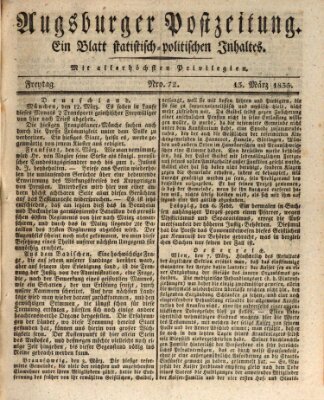 Augsburger Postzeitung Freitag 13. März 1835