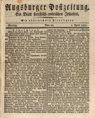 Augsburger Postzeitung Montag 6. April 1835