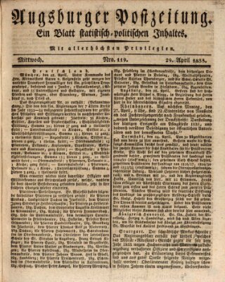 Augsburger Postzeitung Mittwoch 29. April 1835