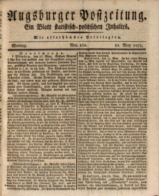 Augsburger Postzeitung Montag 18. Mai 1835