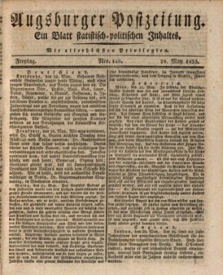 Augsburger Postzeitung Freitag 29. Mai 1835