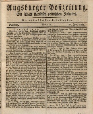 Augsburger Postzeitung Samstag 27. Juni 1835