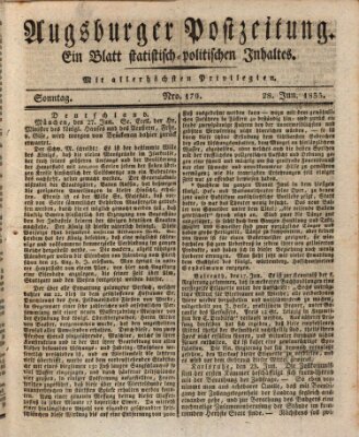 Augsburger Postzeitung Sonntag 28. Juni 1835