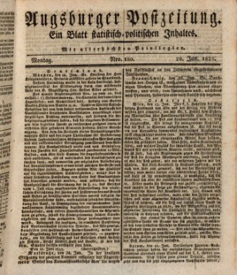 Augsburger Postzeitung Montag 29. Juni 1835