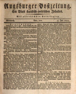 Augsburger Postzeitung Mittwoch 8. Juli 1835