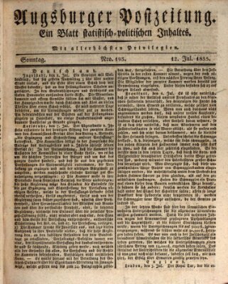 Augsburger Postzeitung Sonntag 12. Juli 1835