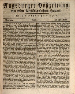 Augsburger Postzeitung Montag 13. Juli 1835