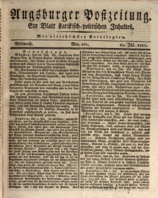 Augsburger Postzeitung Mittwoch 15. Juli 1835