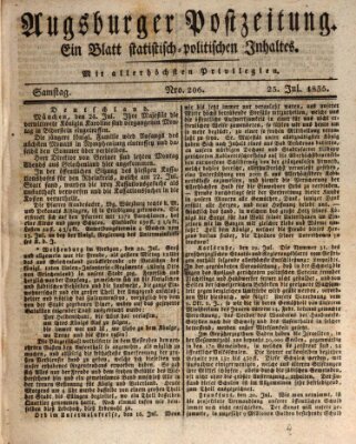 Augsburger Postzeitung Samstag 25. Juli 1835