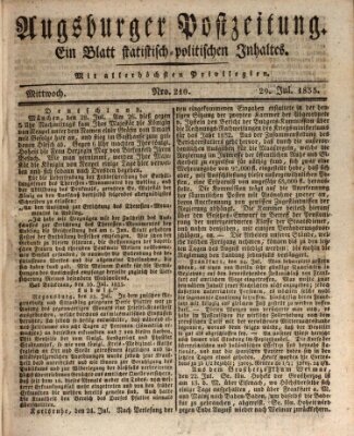 Augsburger Postzeitung Mittwoch 29. Juli 1835