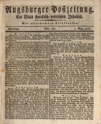 Augsburger Postzeitung Sonntag 2. August 1835