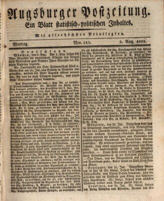 Augsburger Postzeitung Montag 3. August 1835