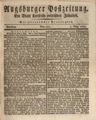 Augsburger Postzeitung Dienstag 4. August 1835