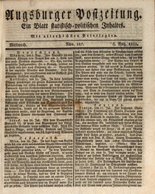 Augsburger Postzeitung Mittwoch 5. August 1835