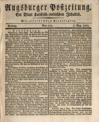 Augsburger Postzeitung Freitag 7. August 1835