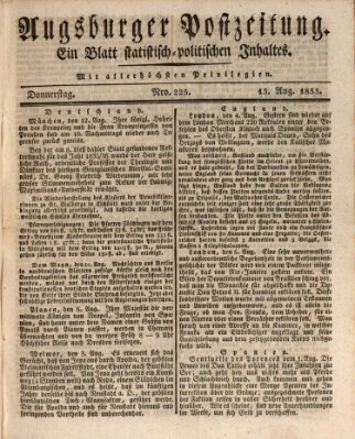 Augsburger Postzeitung Donnerstag 13. August 1835