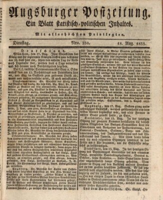 Augsburger Postzeitung Dienstag 18. August 1835