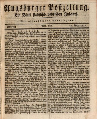 Augsburger Postzeitung Freitag 21. August 1835