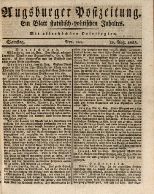 Augsburger Postzeitung Samstag 29. August 1835