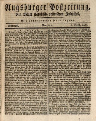 Augsburger Postzeitung Mittwoch 2. September 1835