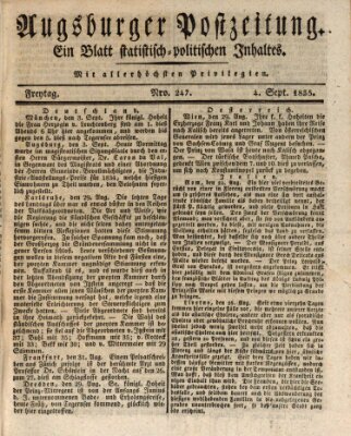 Augsburger Postzeitung Freitag 4. September 1835