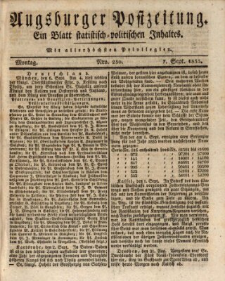 Augsburger Postzeitung Montag 7. September 1835