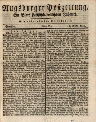 Augsburger Postzeitung Samstag 12. September 1835