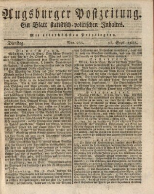 Augsburger Postzeitung Dienstag 15. September 1835