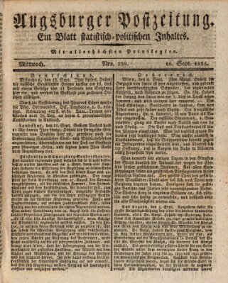 Augsburger Postzeitung Mittwoch 16. September 1835