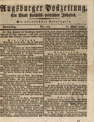 Augsburger Postzeitung Donnerstag 17. September 1835