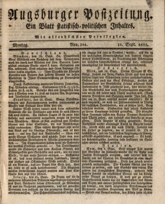 Augsburger Postzeitung Montag 21. September 1835