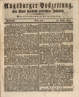 Augsburger Postzeitung Mittwoch 23. September 1835