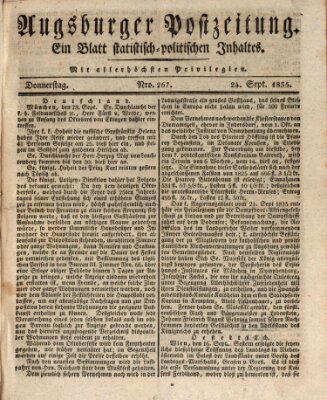 Augsburger Postzeitung Donnerstag 24. September 1835