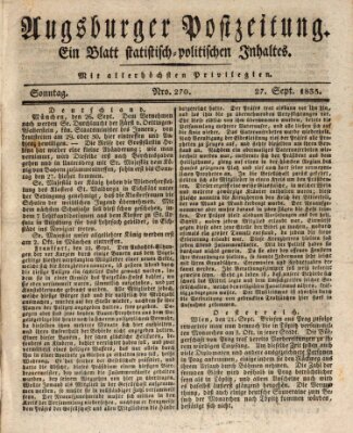 Augsburger Postzeitung Sonntag 27. September 1835