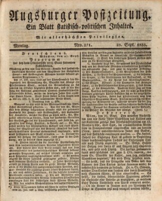 Augsburger Postzeitung Montag 28. September 1835