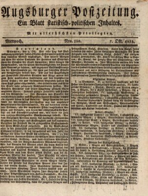 Augsburger Postzeitung Mittwoch 7. Oktober 1835