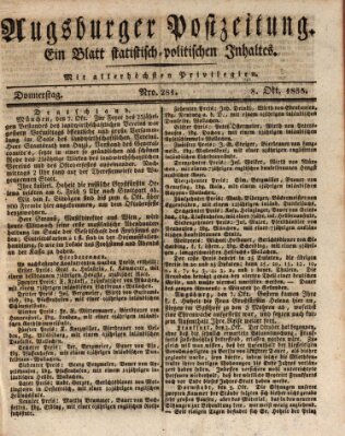 Augsburger Postzeitung Donnerstag 8. Oktober 1835