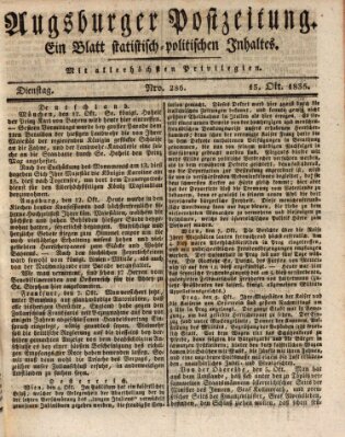 Augsburger Postzeitung Dienstag 13. Oktober 1835