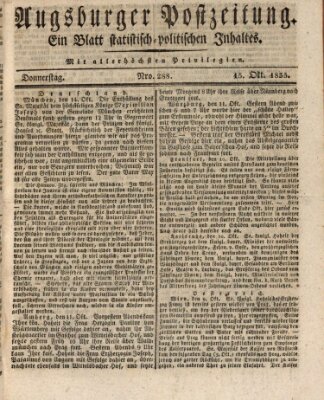 Augsburger Postzeitung Donnerstag 15. Oktober 1835