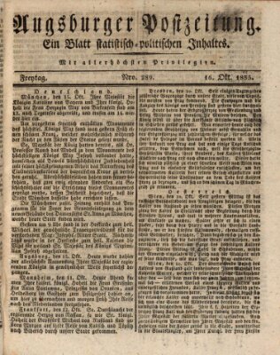 Augsburger Postzeitung Freitag 16. Oktober 1835