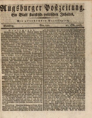 Augsburger Postzeitung Samstag 17. Oktober 1835