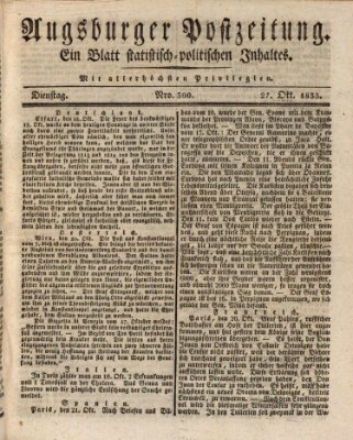 Augsburger Postzeitung Dienstag 27. Oktober 1835