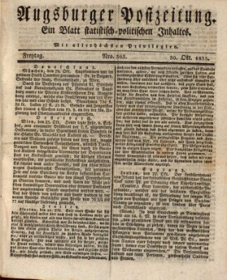 Augsburger Postzeitung Freitag 30. Oktober 1835