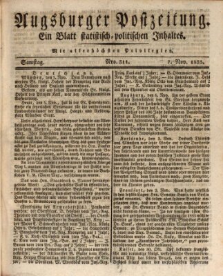 Augsburger Postzeitung Samstag 7. November 1835