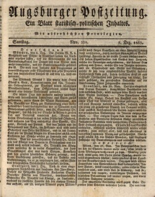 Augsburger Postzeitung Samstag 5. Dezember 1835