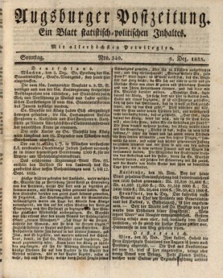 Augsburger Postzeitung Sonntag 6. Dezember 1835